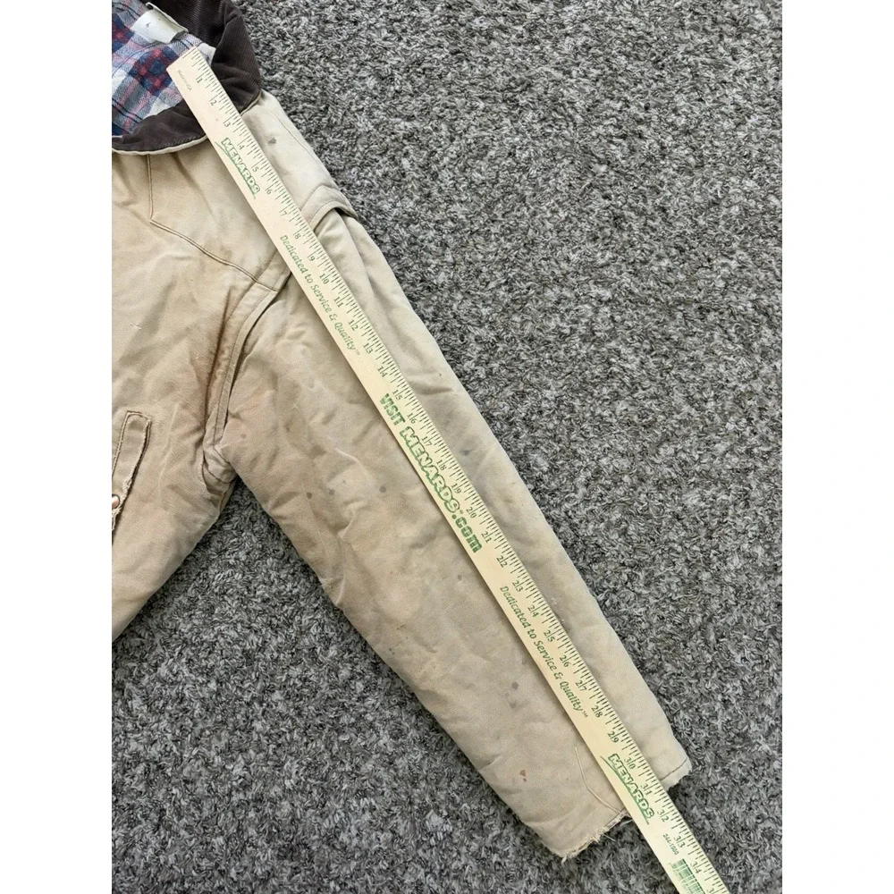 Pella Big Dutch Canvas Work Coat Distressed Flannel Lined Convertible Large USA